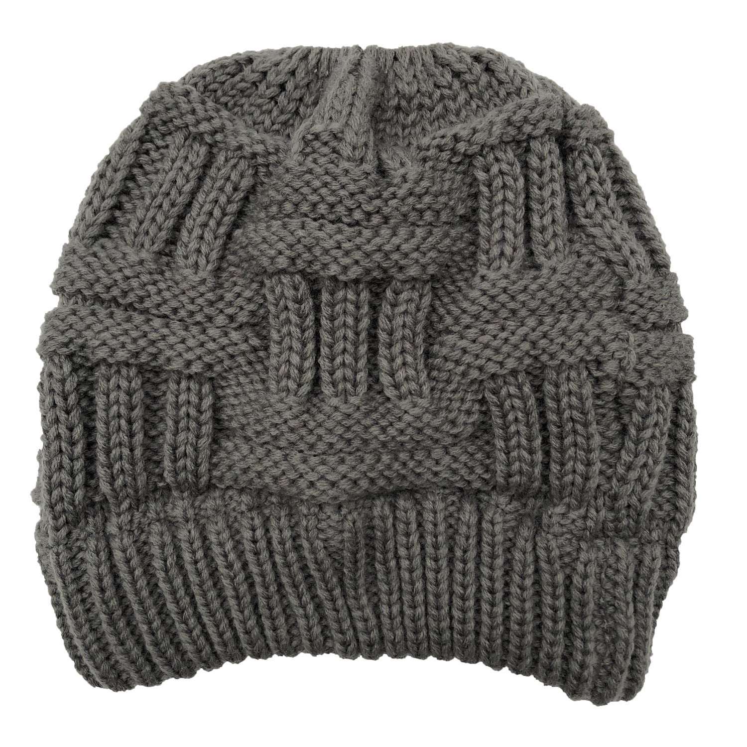 Stickad Vintermössa med Hål för Hästsvans